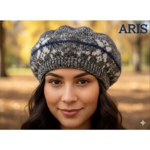Aris Wool Knit Winter Beret Hat